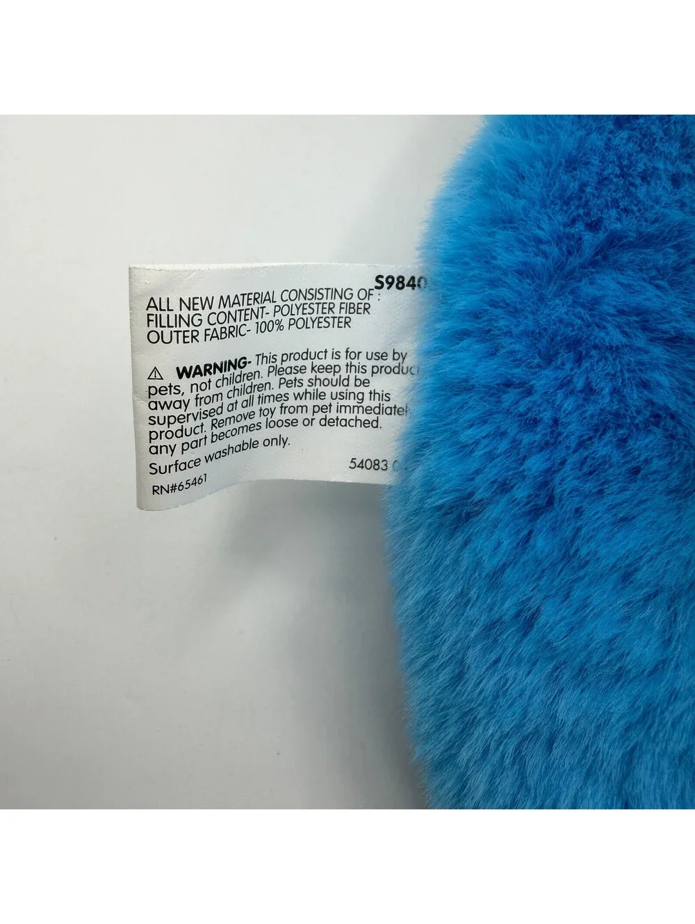 Sesame Street Cookie Monster Plush Pet Dog Toy Round Blue Jumbo Squeaker NEW